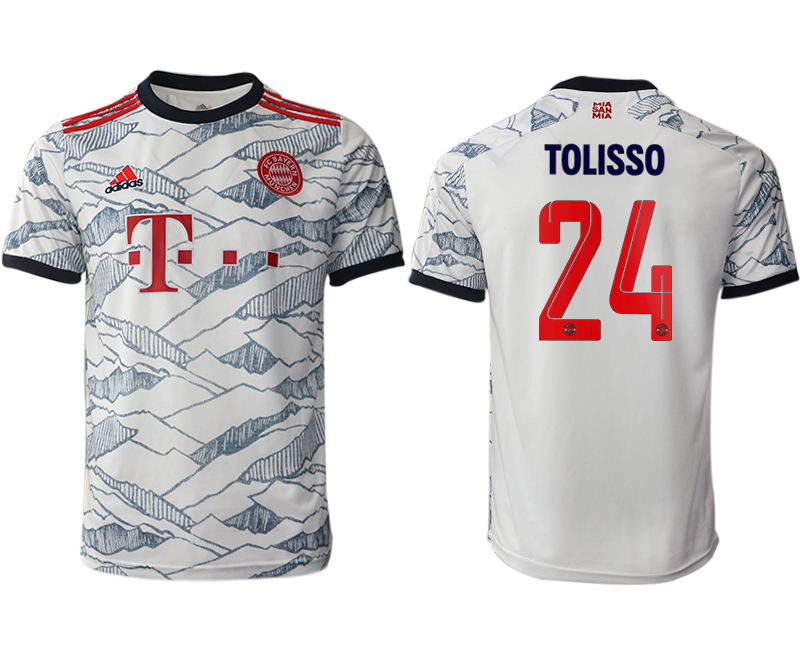 Men 2021-2022 Club Bayern Munich Second away aaa version white #24 Soccer Jersey->bayern munich jersey->Soccer Club Jersey
